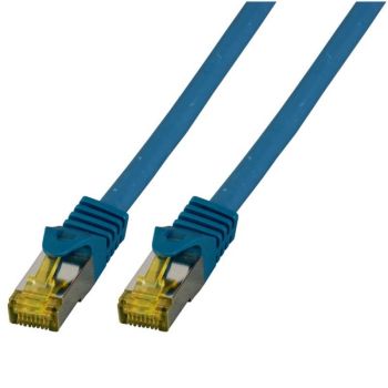 RJ45 Пач корда S/FTP, Cat.6A, LSZH, Cat.7 Raw cable, синя  - 1