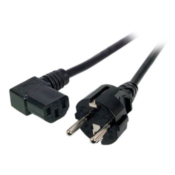 Power cable Schuko CEE7/3 180° - C13 90°, 10A, black - 1