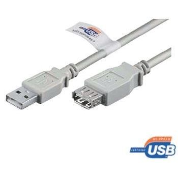 USB 2.0 Удължителен кабел USB A male - female, Сив - 1