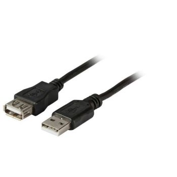 USB 2.0 Удължителен кабел USB A male - female, Черен - 1